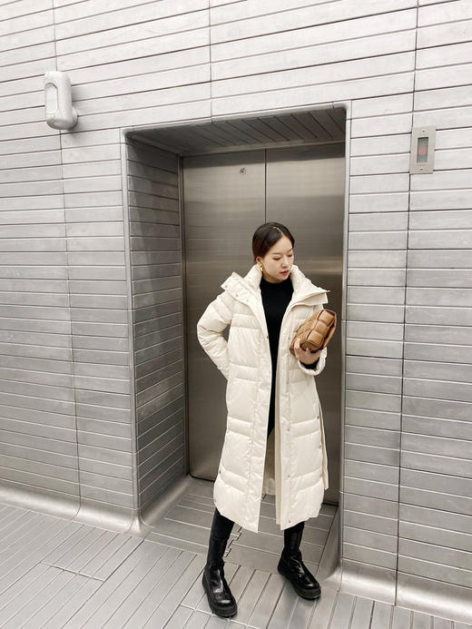 带帽双领长款羽绒服 商品图1