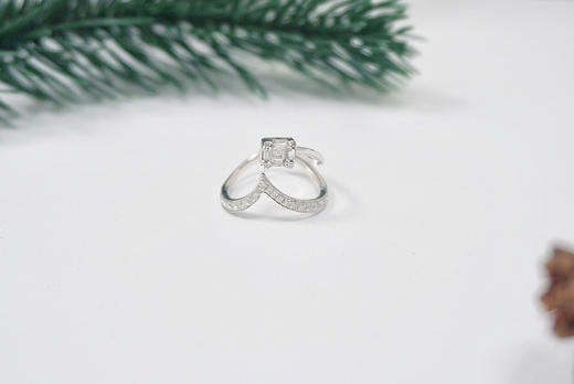 「清冽」钻石白金戒指 商品图1