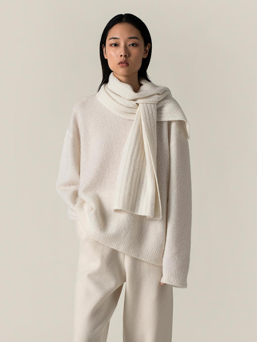 322工房羊绒新触觉圈圈纱围巾2022秋冬新款时髦加厚纯色大披肩女 商品图1