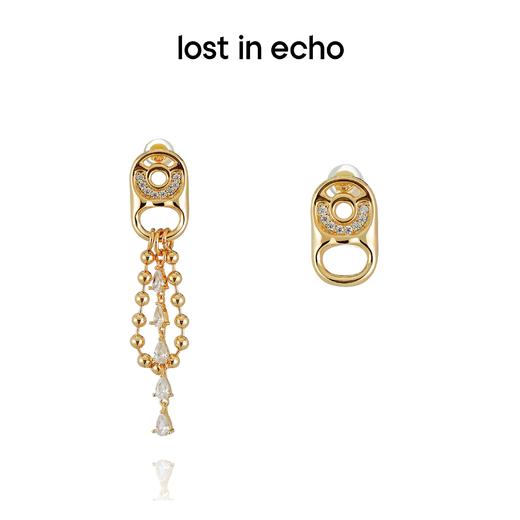 lost in echo 原创设计师 不对称易拉罐拉环链条耳环 商品图0