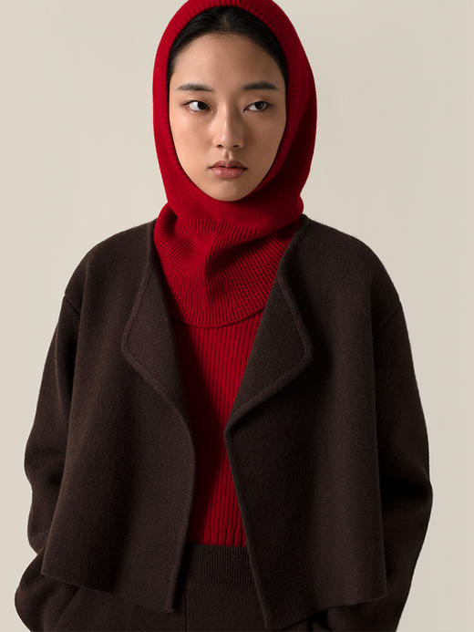 322工房趣致造型纯山羊绒兜帽2022年秋冬新款时髦百搭帽子女A946 商品图2