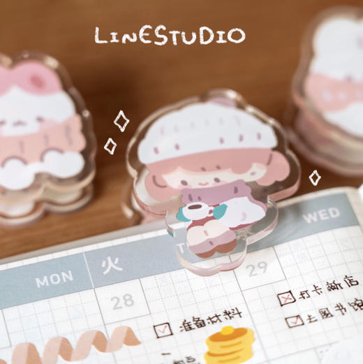 线条原创亚克力夹子 商品图0