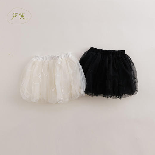 【马克珍妮 芦芙】春装新款 女童网纱刺绣花苞半身裙230260 商品图0