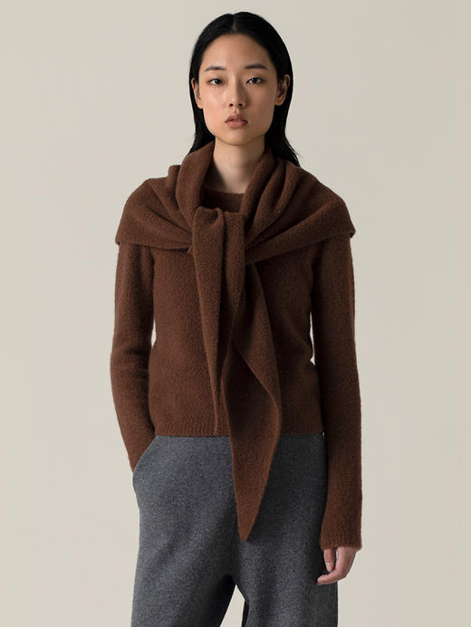 322工房羊绒新触觉圈圈纱大三角围巾2022新款针织保暖披肩女A965 商品图0