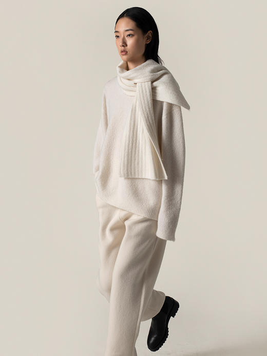 322工房羊绒新触觉圈圈纱围巾2022秋冬新款时髦加厚纯色大披肩女 商品图2