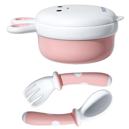 宝斯迈小白兔保温碗三件套400ml（两色可选） 商品图5