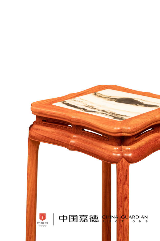 红桥红  家具严选  缅甸花梨（大果紫檀）【石面 洪氏 带托泥方几】 商品图2