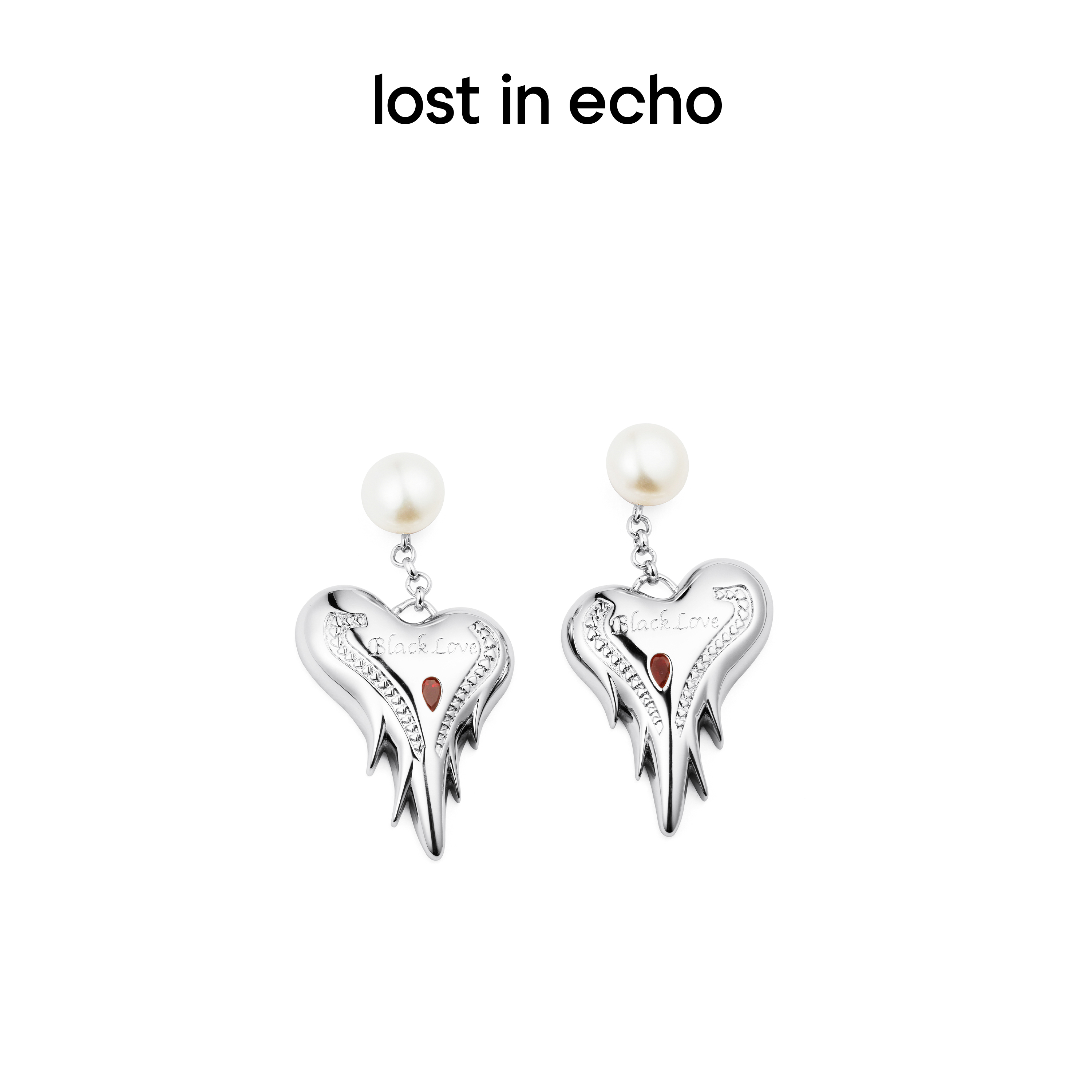 lost in echo 情人节限定 古怪之心系列 初识荆棘 心形耳环项链