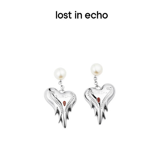 lost in echo 情人节限定 古怪之心系列 初识荆棘 心形耳环项链 商品图0