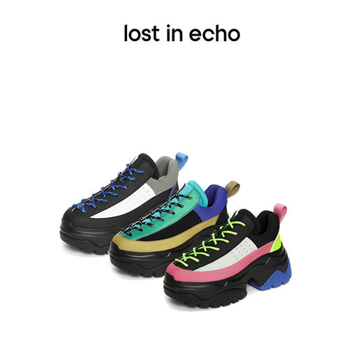 【下架】lost in echo 设计师原创  趣味鞋舌拼接鱼骨大底休闲鞋女 商品图5