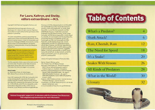 英文原版 National Geographic Kids Readers L1 Predator Face-Off 捕食者对峙 儿童课外阅读科普百科 英文版 进口英语原版书籍 商品图1