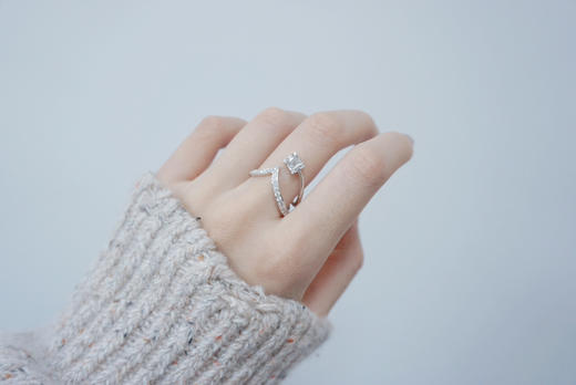 「清冽」钻石白金戒指 商品图2