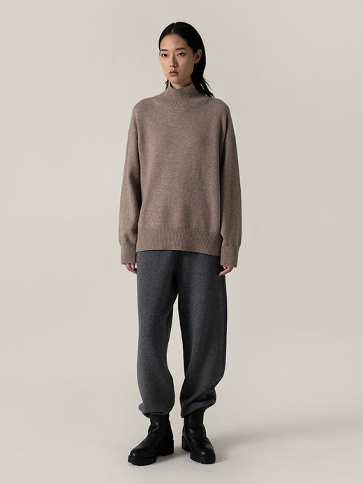 322工房经典再造羊绒羊毛针织衫女2022秋冬新款高领慵懒风套头衫 商品图3