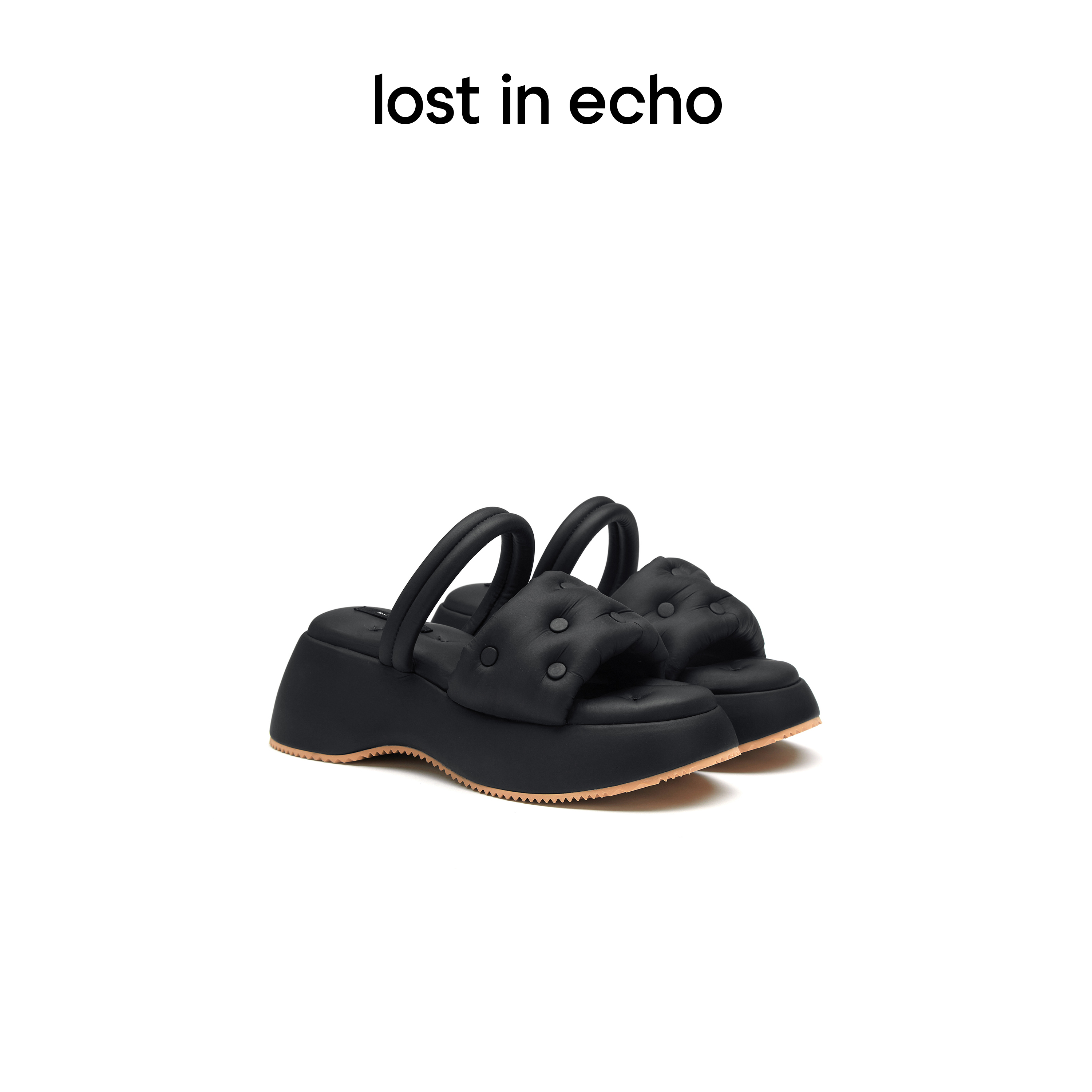lost in echo 原创设计师品牌 气囊铆钉厚底鞋沙发拖
