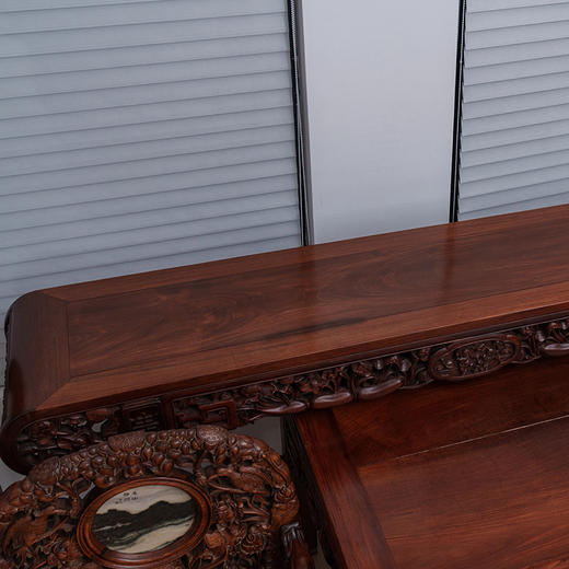 二十世纪 红木满雕荷花纹中堂成套（一堂十八件） 商品图3