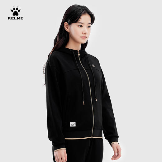 KELME卡尔美连帽针织外套女春季运动开衫卫衣运动夹克服 商品图2