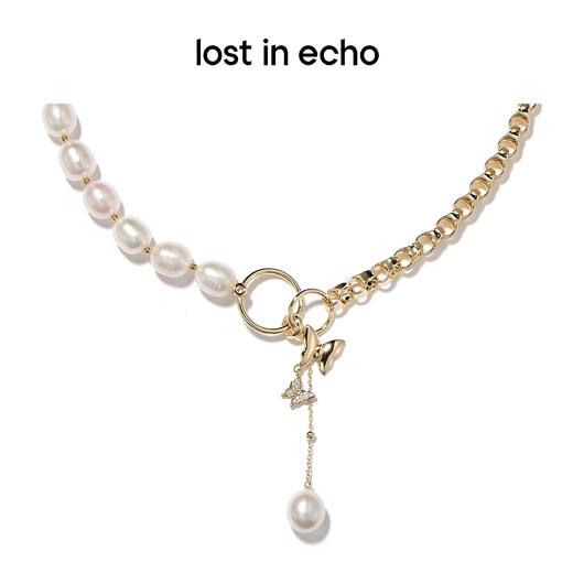 lost in echo 设计师品牌 爱无畏系列 comma蝴蝶珍珠拼接项链 商品图3