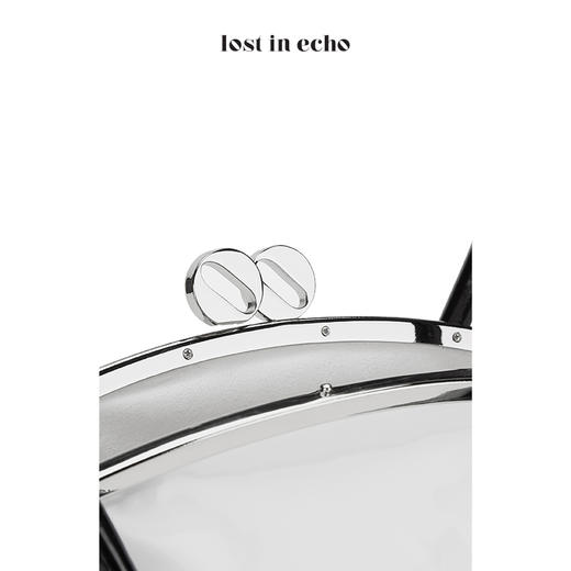lost in echo 设计师品牌 保龄球口金手提包黑配白色 商品图2