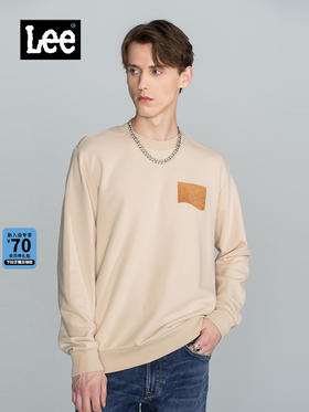 Lee商场同款101+22秋冬新品标准版型圆领长袖男卫衣LMT003620101