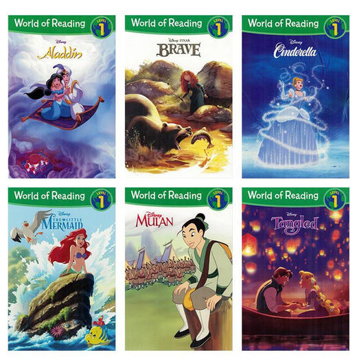 迪士尼阅读世界公主系列6册盒装 英文原版 儿童分级读物第1级 World of Reading Disney Princess Level 1 Boxed Set 进口英语书籍 商品图1
