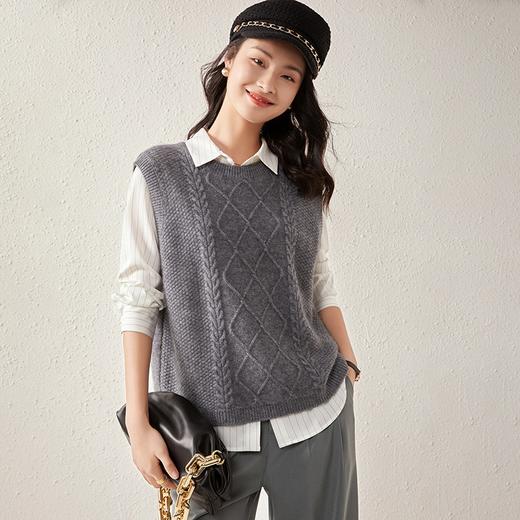 软糯亲肤羊毛衬衣开衫 阔腿裤文艺马甲羊绒帽 商品图9