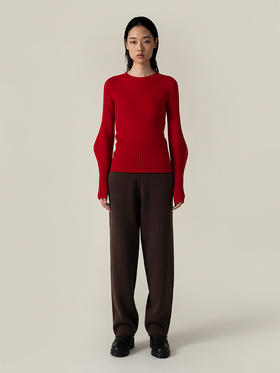 322工房造型打底羊腿袖套头衫2022秋冬款纯山羊绒针织打底衫A947