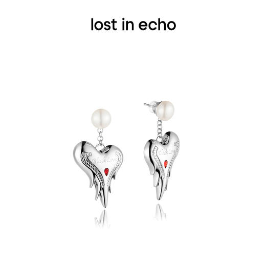 lost in echo 情人节限定 古怪之心系列 初识荆棘 心形耳环项链 商品图1