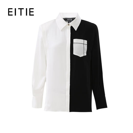 EITIE爱特爱春季新款黑白撞色衬衣7309005 商品图5