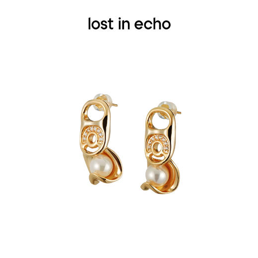 lost in echo  原创设计师品牌 简约易拉罐拉环珍珠耳环 商品图5