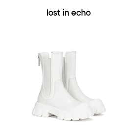 lost in echo 设计师原创 新款 趣味鞋头超轻厚底切尔西靴烟筒靴马丁靴