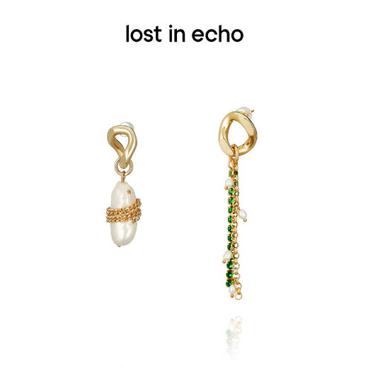 lost in echo  （不对称）异形琵琶珠流苏耳环 商品图2