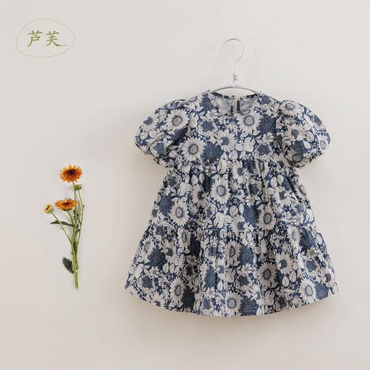 【马克珍妮 芦芙】春装新款 太阳花泡泡袖纯棉连衣裙230210 商品图1