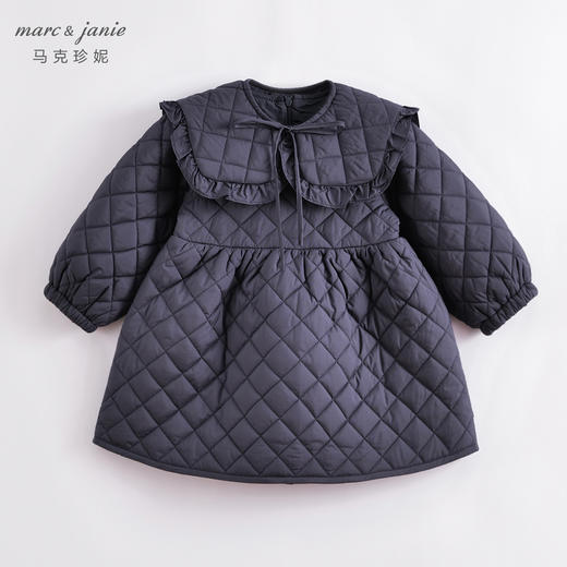 马克珍妮秋冬新款 女童泡泡袖夹棉翻领连衣裙221565 商品图1