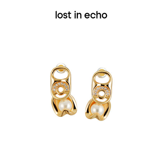 lost in echo  原创设计师品牌 简约易拉罐拉环珍珠耳环 商品图2