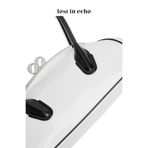lost in echo 设计师品牌 保龄球口金手提包黑配白色 商品图3