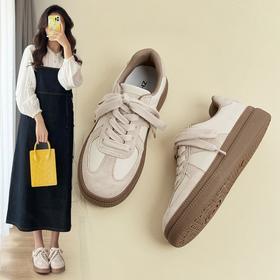 ZHR德训鞋女2023新款春季季百搭爆款运动休闲鞋厚底华夫女鞋