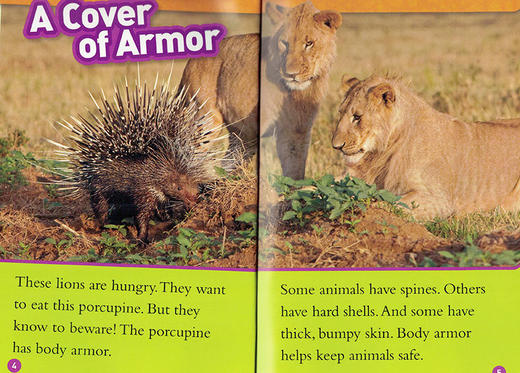 英文原版 National Geographic Kids Readers L1 Animal Armor 美国国家地理读物 动物的盔甲 英文版 进口英语原版书籍 商品图1