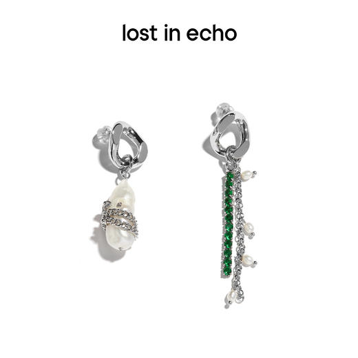 lost in echo  （不对称）异形琵琶珠流苏耳环 商品图4