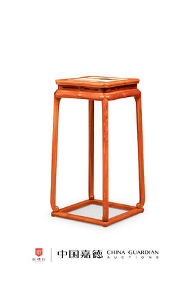 红桥红  家具严选  缅甸花梨（大果紫檀）【石面 洪氏 带托泥方几】