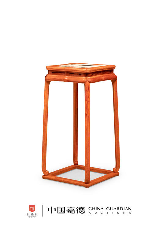 红桥红  家具严选  缅甸花梨（大果紫檀）【石面 洪氏 带托泥方几】 商品图0