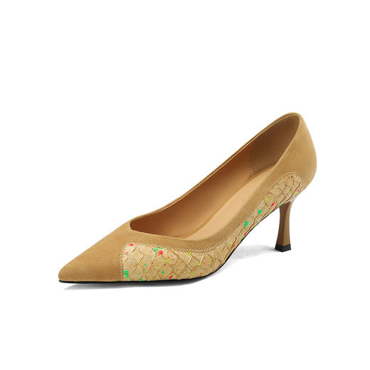 时尚优雅，鱼皮+羊猄皮尖头高跟鞋ZF3380 商品图12