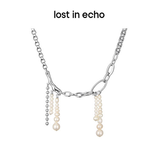 lost in echo  原创设计师天然珍珠流苏异型手工链拼接项链 商品图0