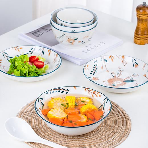 喵梦 一鹿有你16件套餐具组合碗碟套装 商品图1