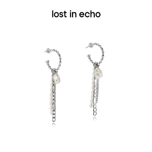 lost in echo设计师爱无畏系列 greta竹节珍珠链条流苏耳环 商品图2