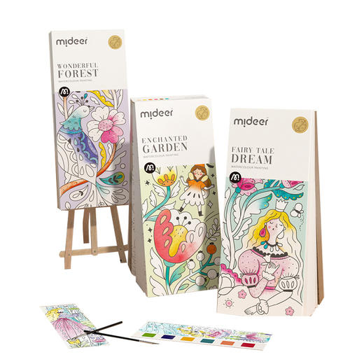 mideer弥鹿轻描淡彩儿童水粉涂鸦涂画本宝宝填色画本幼儿园水粉画 商品图4