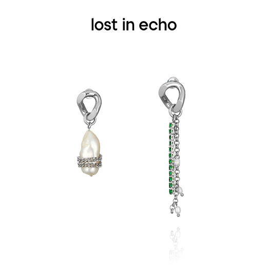 lost in echo  （不对称）异形琵琶珠流苏耳环 商品图0