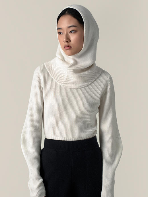 322工房趣致造型纯山羊绒兜帽2022年秋冬新款时髦百搭帽子女A946 商品图3