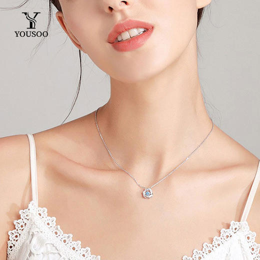 【星辰大海间 诠释“芯”动的秘密】璀璨之心系列-S925银悸动的心跳三叶草项链 商品图3