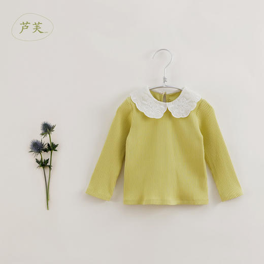 【马克珍妮 芦芙】春装新款 女童蕾丝花边领针织T恤230350 商品图3