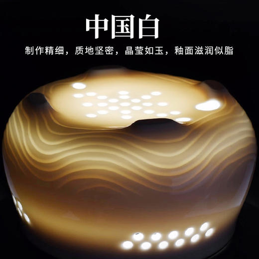成艺德化白瓷水波纹茶杯品茗杯盖碗功夫茶具套装礼盒装 商品图6